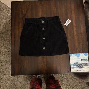 Old Navy Courdoroy Black Mini Skirt with Buttons